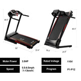 ZNTS Folding Treadmills for Home - 3.5HP Portable Foldable with Incline, Electric Treadmill for Running 49905196