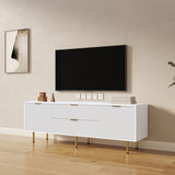 Modern warm white TV cabinet , for Living Room Bedroom W331P240826