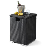 40*40*57cm Iron Frame Gas Bottle Storage Rattan Side Table Black Gradient 71591038