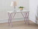 Butterfly Design Nightstand, White an Light Purple B016P253589