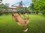 Oxford Cloth Hardwood With Cup Holder Wooden Stick Perforated 100kg Seaside Courtyard Oxford Cloth 12565067