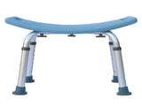 Bath Chair, Blue, Square Seat, PE Blow-molded Board & Aluminum Tube 32406010
