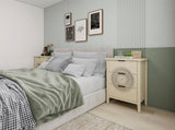 Hollow-Carved 3 Drawer Cabinet Dresser Storage Chest with Metal Handles For Living Room Bedroom W688P223042