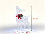 Pre-Lit Christmas Reindeer Decoration with 50 Cold White LED Lights, IP44 Waterproof Metal Frame, 39250855