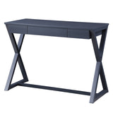 ZNTS Charcoal 1-Drawer Writing Desk with X-shaped Base B062P185695