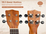 21" Solid Mahogany Ukulele with 151 Professional Tuners, Complete Starter Kit for Beginners 86084715