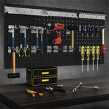 Black Wall-Mounted Pegboard Wall Organizer Kit 4 ft.Metal Toolboard 18086385