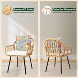 5 Pieces Patio Dining Table Chair, Outdoor Table and Chairs with Umbrella Hole, Patio Furniture 61045178