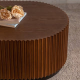 Set of 2 Fluted Oval Coffee Table - Solid Wood & MDF Nesting Coffee Table Set , W3158P323241