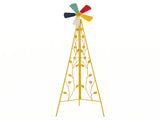 6.2ft Yellow 5-Blade Iron Windmill with Tripod Stand 75355345