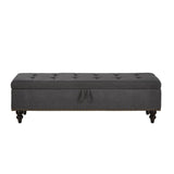 59" Bed Bench with Storage Grey Fabric W1097124942