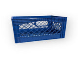 24 Qt Heavy Duty Plastic Milk Crate with Handles, Blue, 3 Pack 92643242