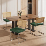 Natural Rattan Dining Chairs Set of 2, Modern Dining Room Chairs with Solid Wood Back for Kitchen W3010P298563