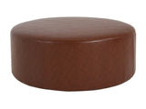 Upholstered Round Ottoman,PU Leather,Brown N757P181733R