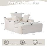 Oversized Chaise Lounge Chair Cozy Cloud Couch, Modern Plush Corduroy Upholstered Sleeper Sofa 70499596