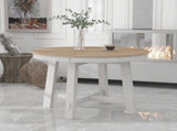 Farmhouse Round Extendable Dining Table with 16" Leaf Wood Kitchen Table 38877498