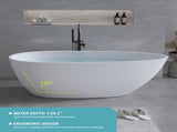 59'' Solid Surface Matte Tub, Freestanding Solid Surface Resin Stone Bathtub, Solid Surface Matte W2753P191227