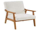 Solid Wood Armrest Teddy Velvet Simple Single Indoor Lounge Chair Backrest Creamy-White 76732988
