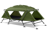 Collapsible camping tent with an integrated cot 53386816