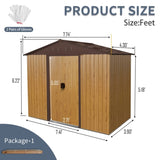 8ft x 4ft Outdoor Metal Storage Shed with Sliding Door and foundation for Backyard, Patio, Lawn W540P185256