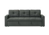 Burleigh 83.5"W Dark Gray Fabric Sleeper Sofa with Tufted Cushions B061P253492