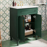 24" Vanity with Integrated Ceramic Sink, Cabinet with 2 Doors, Single Sink N710P277711F