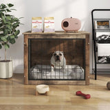 Dog Crate Furniture , Wooden Dog Crate with Double Doors, Dog Furniture, Indoor Dog Kennel, W331P225793