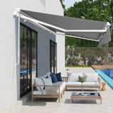 13*8FT gray retractable awning aluminum alloy bracket polyester cloth retractable 83374909