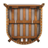 Acacia Wood Outdoor Club Chair with Handwoven Rope Accents & Curved Backrest - Water-Resistant Boho N767P265743G