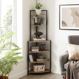 ZNTS 6-Tier Corner Open Shelf Modern Bookcase Wood Rack Freestanding Shelving Unit,Plant Album Trinket W2167P147868