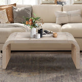 Farmhouse Vintage Crafts Coffee Table,Curved Art Deco Design, Easy Assembly, 48" W x 24" D x W1445P214062