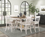 Antique White Finish Set of 2 Counter Height Chair Farmhouse Style Fabric Upholstered Seat Wooden B011P217870