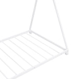 ZNTS Metal Twin Size House Platform Bed with Triangle Structure, White WF307193AAK