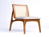 Set of 2 Mid Century Modern Rattan Dining Chairs, Solid Rubber Wood Frame Dining Side Chairs with 72703501