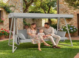 3-in-1 Hanging Patio Swing Bed with Adjustable Canopy 3-Seater Supports 600 lbs 45&deg Tilt Canopy W3979P394109