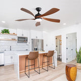 52 Inch Indoor Ceiling Fan With 3 Color Dimmable 5 ABS Blades Remote Control Reversible DC Motor W934P187537