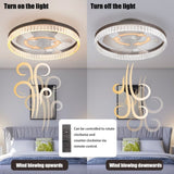 ZNTS Ceiling Fans with Lights, Minimalist Ring Led Chandelier Fan with Remote Control Modern Ceiling Lamp W1340121803