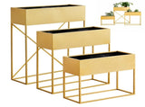 3Pack PreAssembled Gold Metal Elevated Planter Stand with NonWoven Liner, UVResistant W2796P516634
