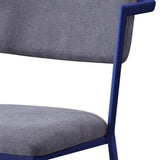 ZNTS Grey and Blue Open Back Upholstered Office Chair B062P186424