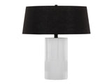 Petra 26" Contemporary Polyresin Table Lamp in Cream Polyresin and Black Metal with Black Linen B202P224185