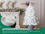 4 FT White Artificial Christmas Tree with Pot Stand, Potted Xmas Pine Tree with 200 Branch Tips for 52419562