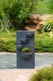 ZNTS 16.5x9.8x31.9" Decorative 4 Tier Minimalist Water Fountain with Light for Indoor Outdoor, Black W2078138945