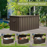 ZNTS 100 Gallon Outdoor Storage Deck Box Waterproof, Large Patio Storage Bin for Outside Cushions, Throw W1859P168258