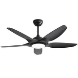 ZNTS 48 Inch Indoor Ceiling Fan With 5 Black ABS Blades Remote Control Reversible DC Motor For Living W882P195915