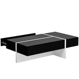 Contemporary Rectangle Design Living Room Furniture, Modern High Gloss Surface Cocktail Table, 52481861
