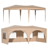 ZNTS 10'x20' EZ Pop Up Canopy Outdoor Portable Party Folding Tent with 6 Removable Sidewalls Carry Bag W1212136040