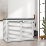 Outdoor Storage Shed, 34 Cu Ft Horizontal Outdoor Storage Cabinet, Lockable Outdoor Storage Box for 04808708