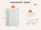4-Drawer Fabric Dresser Storage Chest for Bedroom, Closet, Storage Furniture for Adults, White 74829079