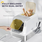 Stainless Steel Enclosed Litter Box for Cats 21843372