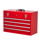 Metal Tool Box with 4 Drawers Portable Steel Tool Chest with Metal Cylinder Lock and Latch Closure, W3037P241995